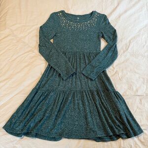 10/12 Kids Large Green Long Sleeve Dress